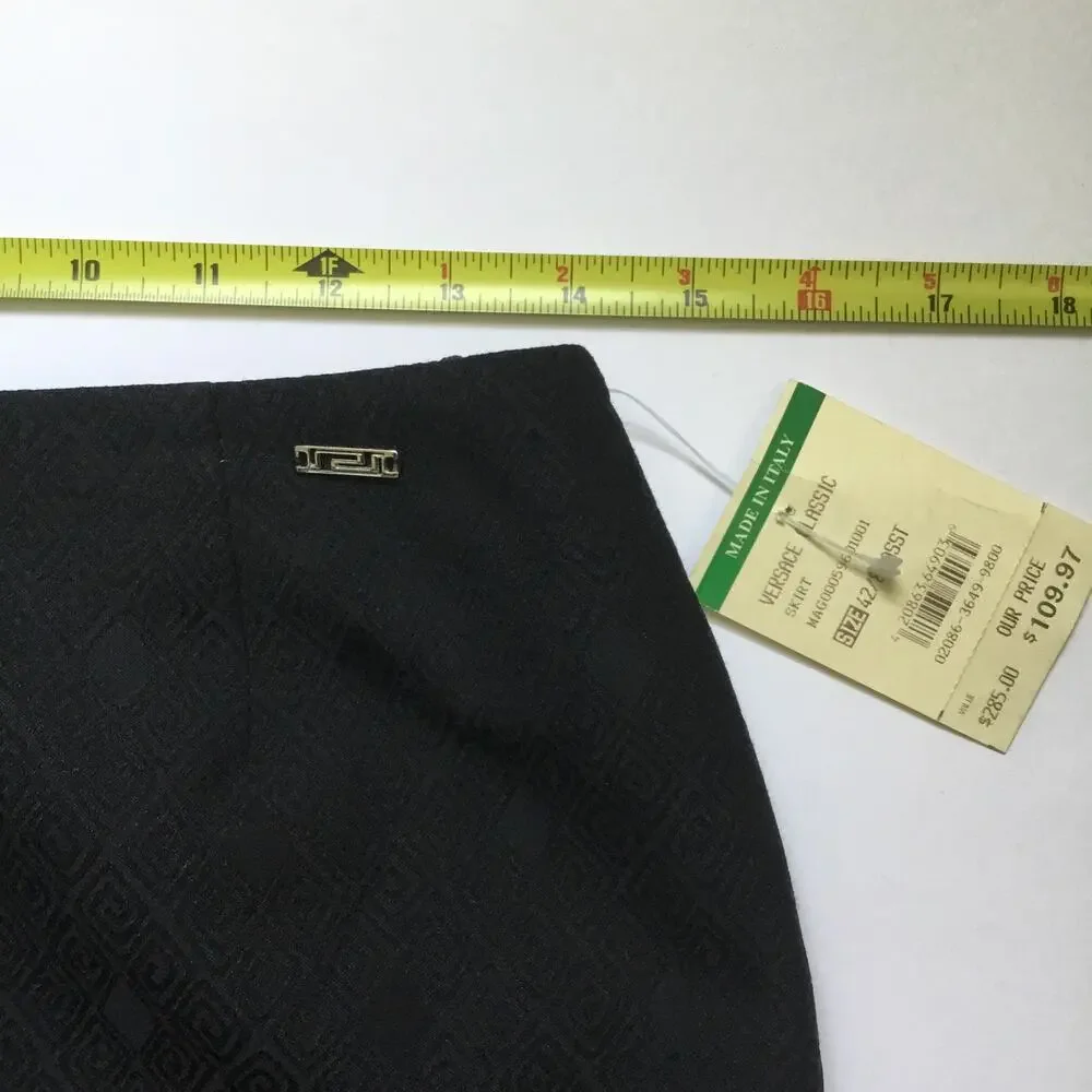 Vintage VERSACE CLASSIC Career Pencil Skirt Black Sz 42 Us sz 6